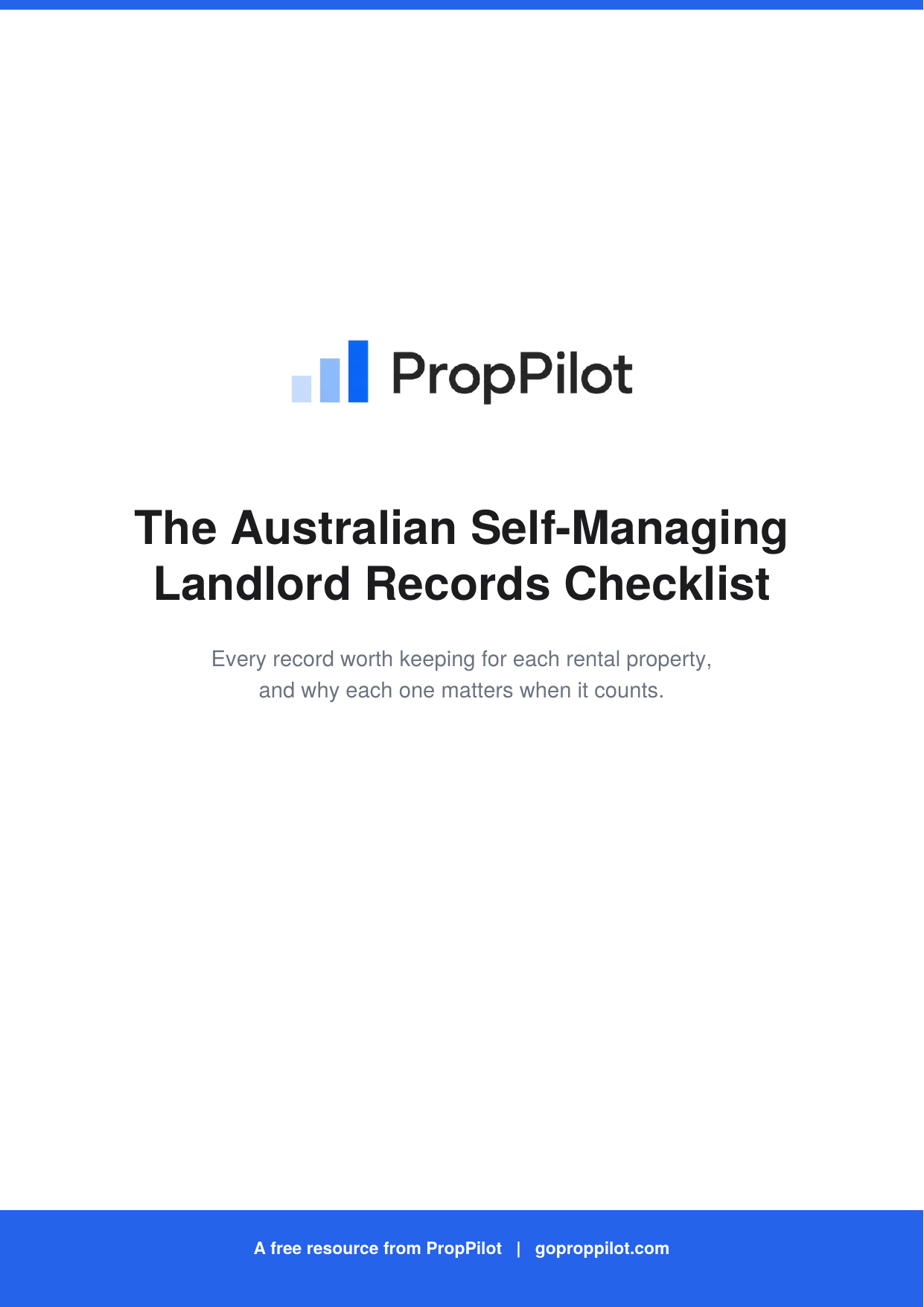Australian Landlord Records Checklist cover