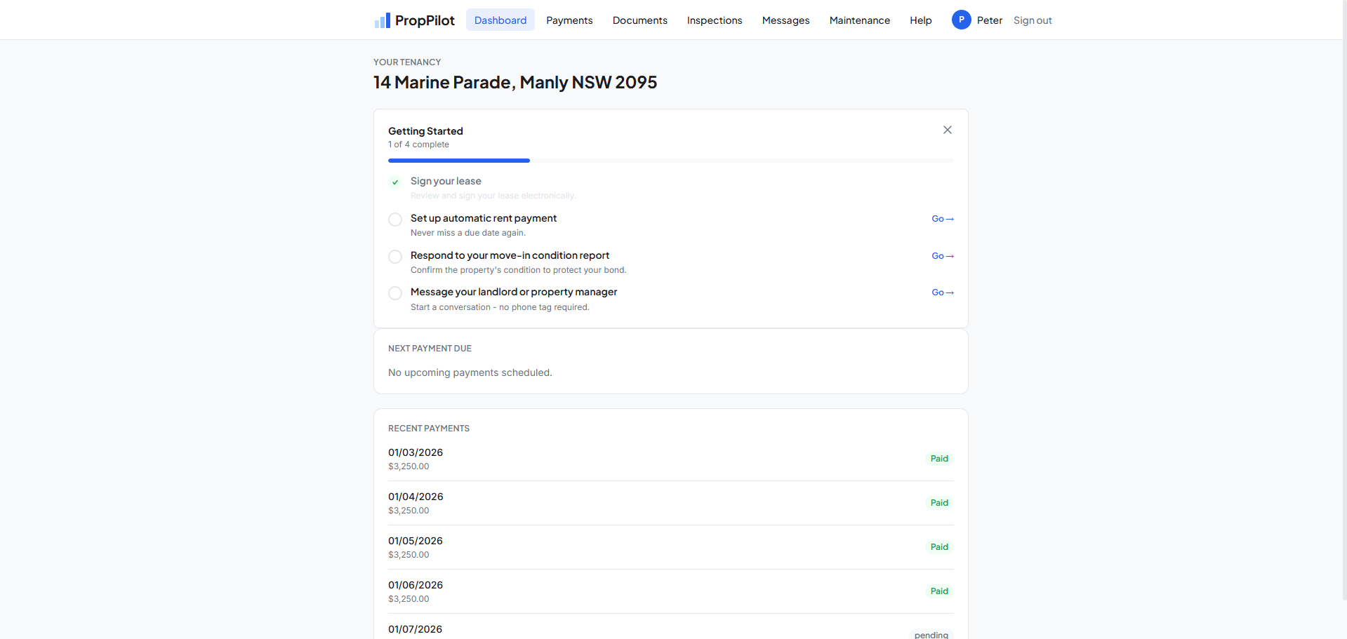 Tenant portal
